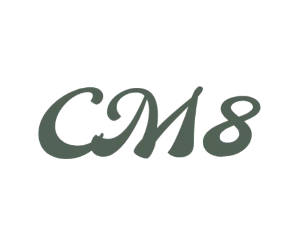 CM8 logo Woman with dog
